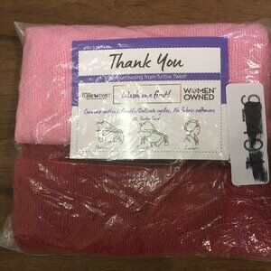 New Turbie Twist 2 pack Pink Red Towel Wrap Microfiber